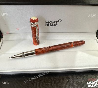 New Mont Blanc Rouge Et Noir Marble Special Edition Rollerball Pen Marble Pens